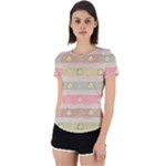 stripes floral designs Back Cut Out Sport T-Shirt