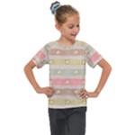 stripes floral designs Kids  Mesh Piece T-Shirt