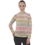 stripes floral designs Women s Long Sleeve Raglan T-Shirt