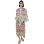 stripes floral designs Maxi Satin Kimono