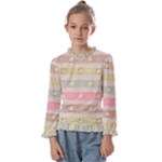 stripes floral designs Kids  Frill Detail T-Shirt