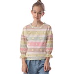 stripes floral designs Kids  Cuff Sleeve Top