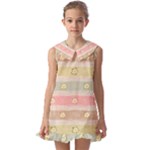 stripes floral designs Kids  Pilgrim Collar Ruffle Hem Dress