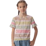 stripes floral designs Kids  Cuff Sleeve Scrunch Bottom T-Shirt