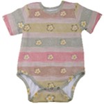 stripes floral designs Baby Short Sleeve Bodysuit