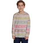 stripes floral designs Kids  Crewneck Sweatshirt