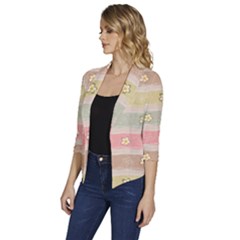 Women s Draped Front 3/4 Sleeve Shawl Collar Jacket 