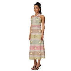 Sleeveless Cross Front Cocktail Midi Chiffon Dress 