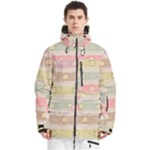 stripes floral designs Men s Multi Pockets Zip Ski and Snowboard Waterproof Breathable Jacket