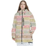 stripes floral designs Women s Multi Pockets Zip Ski and Snowboard Waterproof Breathable Jacket