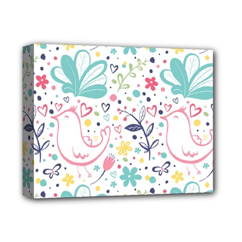 cute bird pattern Deluxe Canvas 14  x 11  (Stretched) from ArtsNow.com