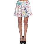 cute bird pattern Skater Skirt