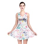 cute bird pattern Reversible Skater Dress