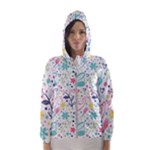 cute bird pattern Women s Hooded Windbreaker