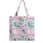 cute bird pattern Zipper Grocery Tote Bag