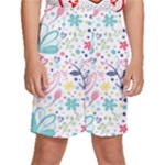 cute bird pattern Kids  Basketball Shorts