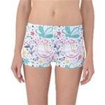 cute bird pattern Reversible Boyleg Bikini Bottoms