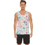 cute bird pattern Men s Wide Collar Tank Top