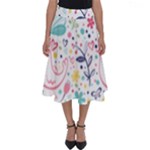 cute bird pattern Perfect Length Midi Skirt