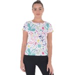 cute bird pattern Short Sleeve Sports Top 