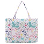 cute bird pattern Zipper Medium Tote Bag