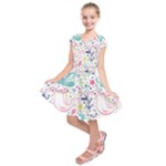 cute bird pattern Kids  Short Sleeve Dress