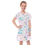 cute bird pattern Kids  Drop Waist Dress