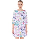 cute bird pattern Smock Dress