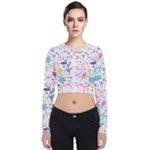 cute bird pattern Long Sleeve Zip Up Bomber Jacket