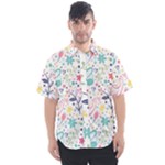 cute bird pattern Men s Short Sleeve Shirt