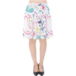 cute bird pattern Velvet High Waist Skirt