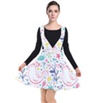 cute bird pattern Plunge Pinafore Dress