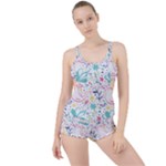 cute bird pattern Boyleg Tankini Set 