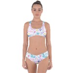 cute bird pattern Criss Cross Bikini Set