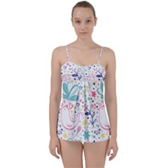 cute bird pattern Babydoll Tankini Top from ArtsNow.com