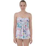 cute bird pattern Babydoll Tankini Top