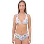 cute bird pattern Double Strap Halter Bikini Set