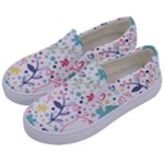 cute bird pattern Kids  Canvas Slip Ons