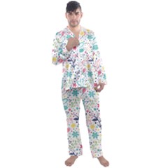 Men s Long Sleeve Satin Pajamas Set 