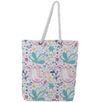 cute bird pattern Full Print Rope Handle Tote (Large)