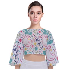 Tie Back Butterfly Sleeve Chiffon Top 