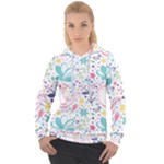 cute bird pattern Women s Overhead Hoodie