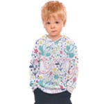 cute bird pattern Kids  Overhead Hoodie