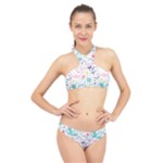 cute bird pattern High Neck Bikini Set