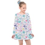 cute bird pattern Kids  Long Sleeve Dress