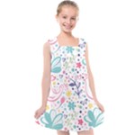 cute bird pattern Kids  Cross Back Dress