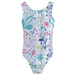 cute bird pattern Kids  Cut-Out Back One Piece Swimsuit