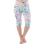 cute bird pattern Lightweight Velour Cropped Yoga Leggings