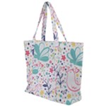 cute bird pattern Zip Up Canvas Bag