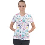 cute bird pattern Short Sleeve Zip Up Jacket